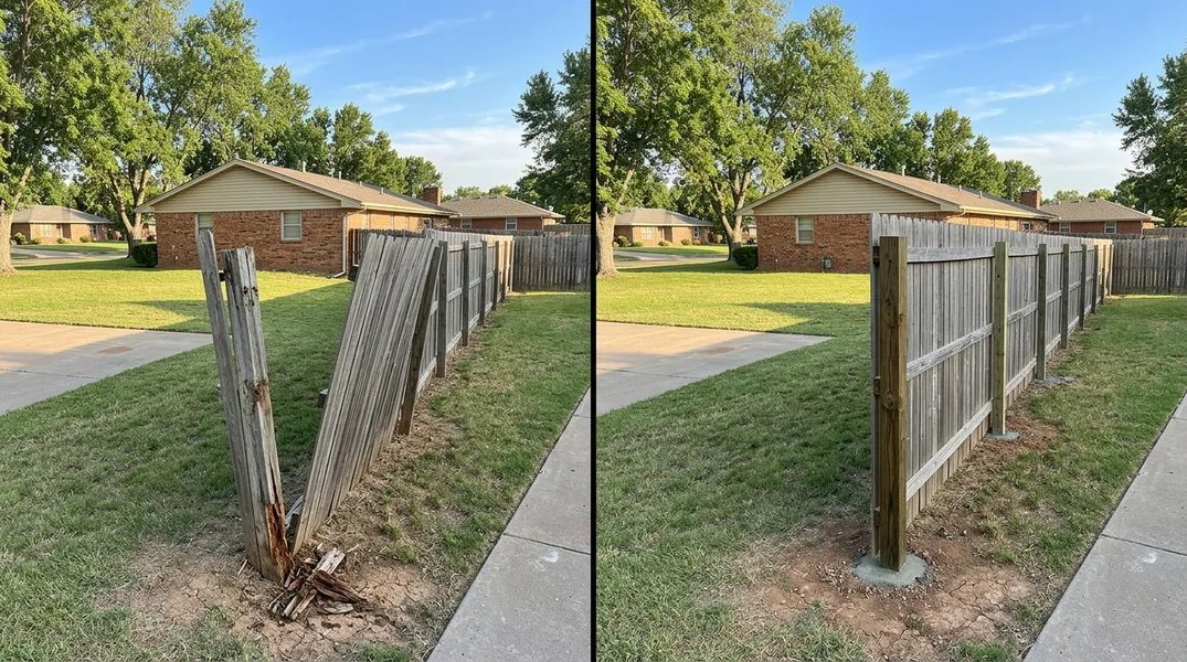Why Wichita Fences Lean: Wind Load, Expansive Clay and Rotted Posts