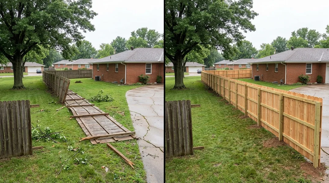 Storm Damage Fence Repair in Wichita: Wind, Hail and Insurance Claims